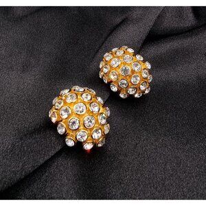 Rare Find Vintage CHRISTIAN DIOR 1990s Gold-Tone Clip-On Earrings